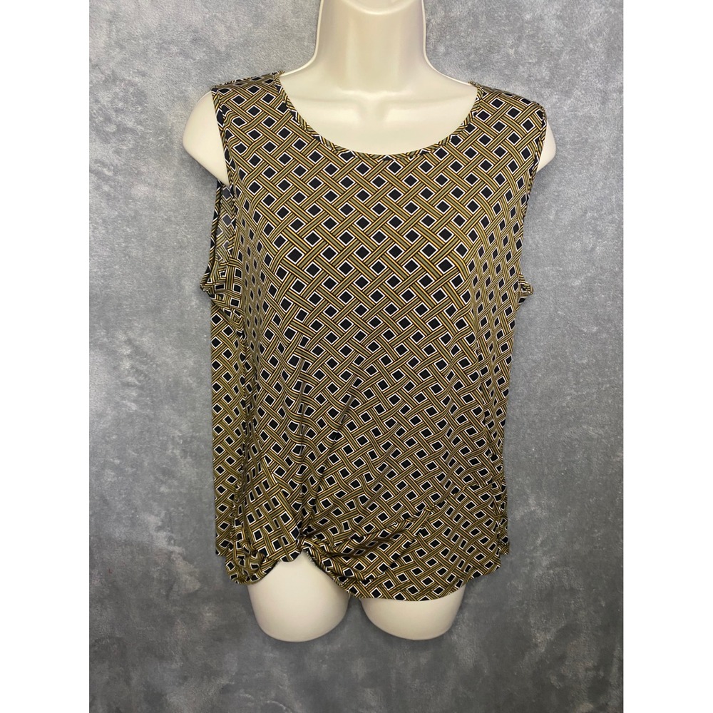 Jones New‎ York Signature Sleeveless Geometric Print Tank Top Women's Medium